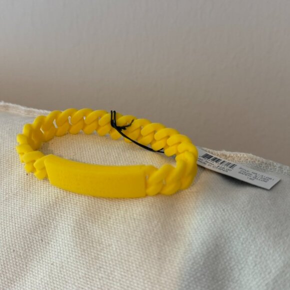 NWT MARC BY MARC JACOBS - silicone braided bracelet (Safety Yellow) - Picture 1 of 2